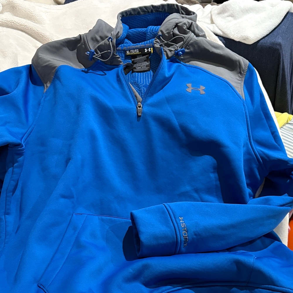 Under Armour Royal Blue and Charcoal Quarter-Zip